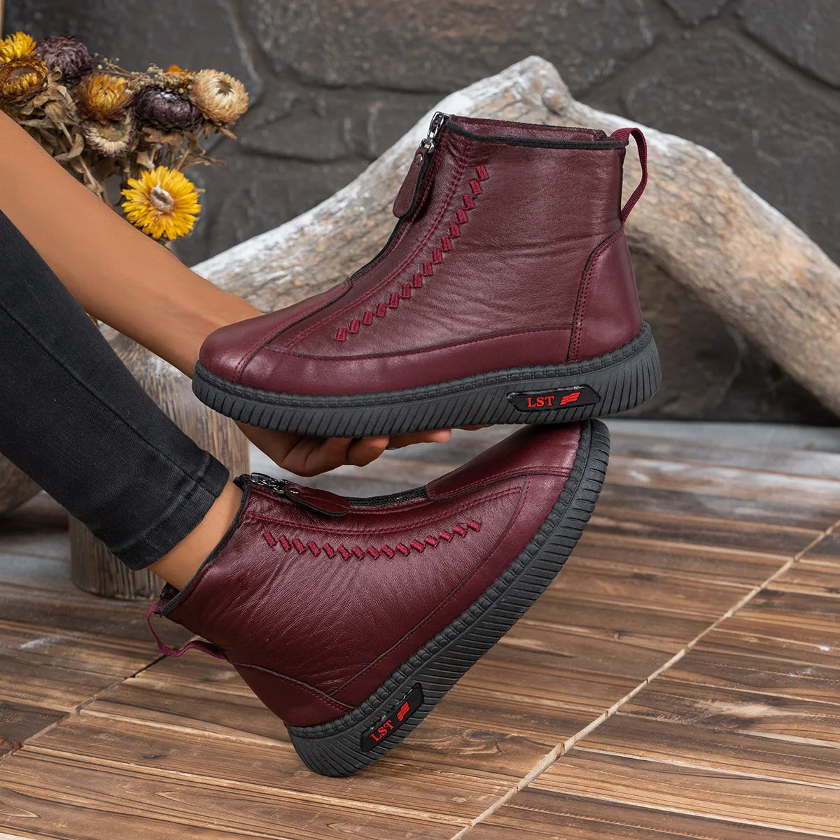 Comfort Zip Ankle Boots