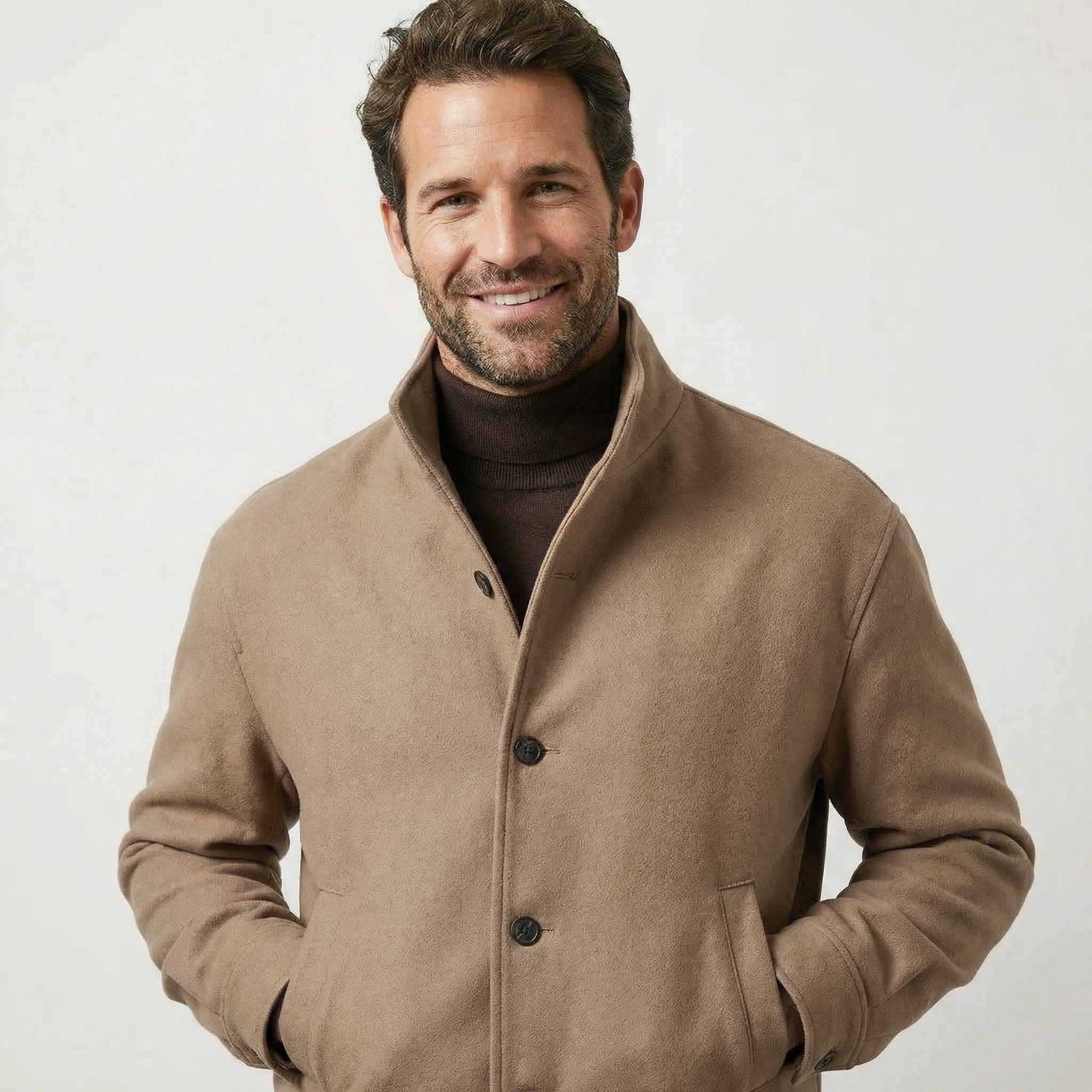 Structured Wool Stand Collar Jacket