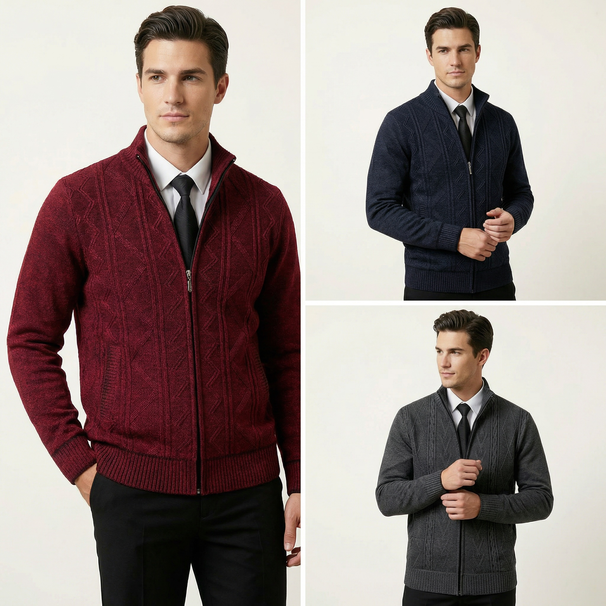 Textured Zip Cardigan