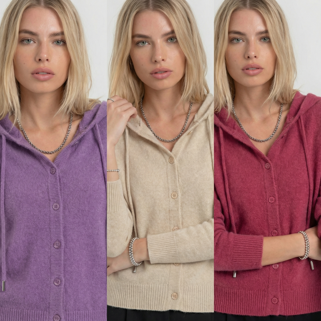 Soft Knit Hooded Cardigan