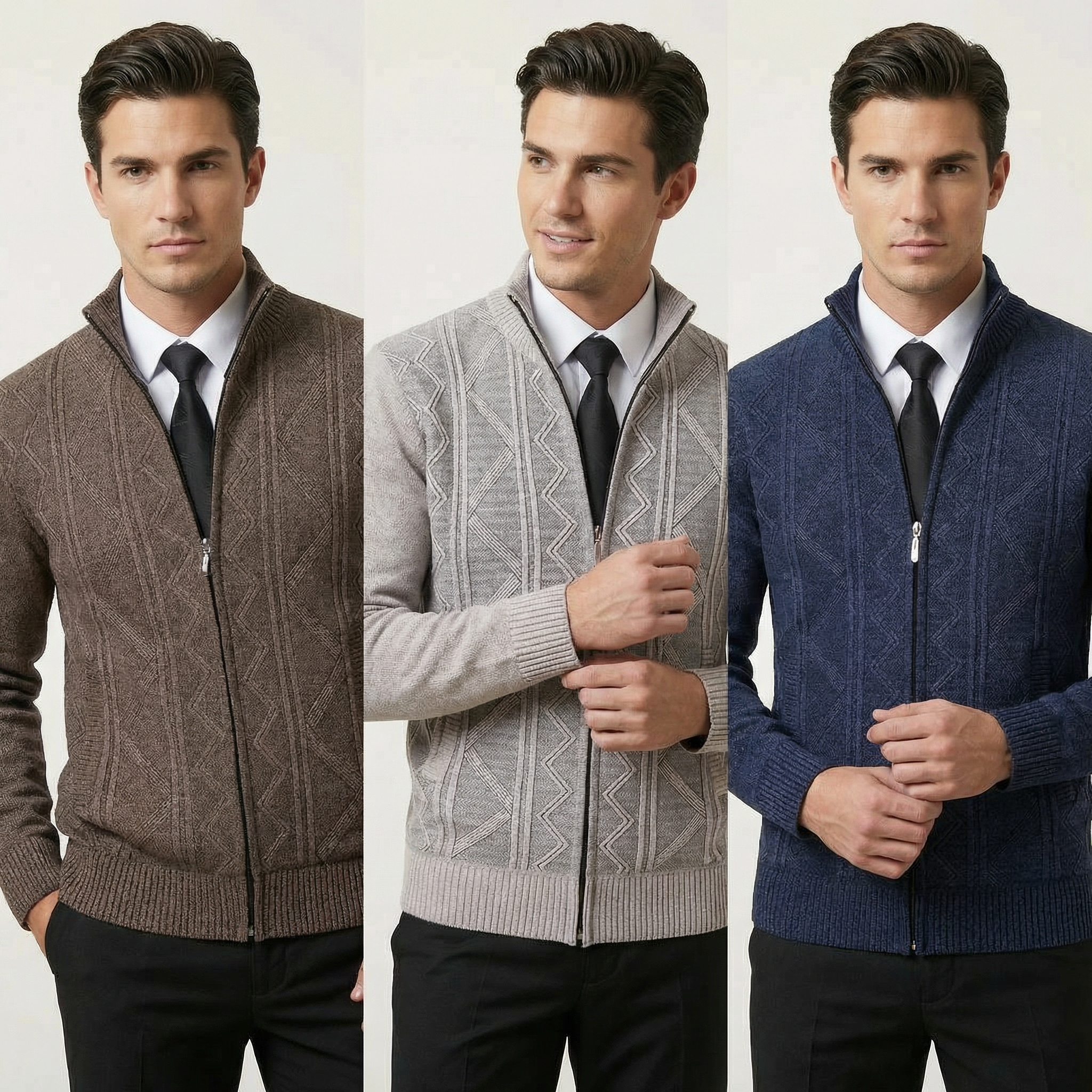 Textured Zip Cardigan