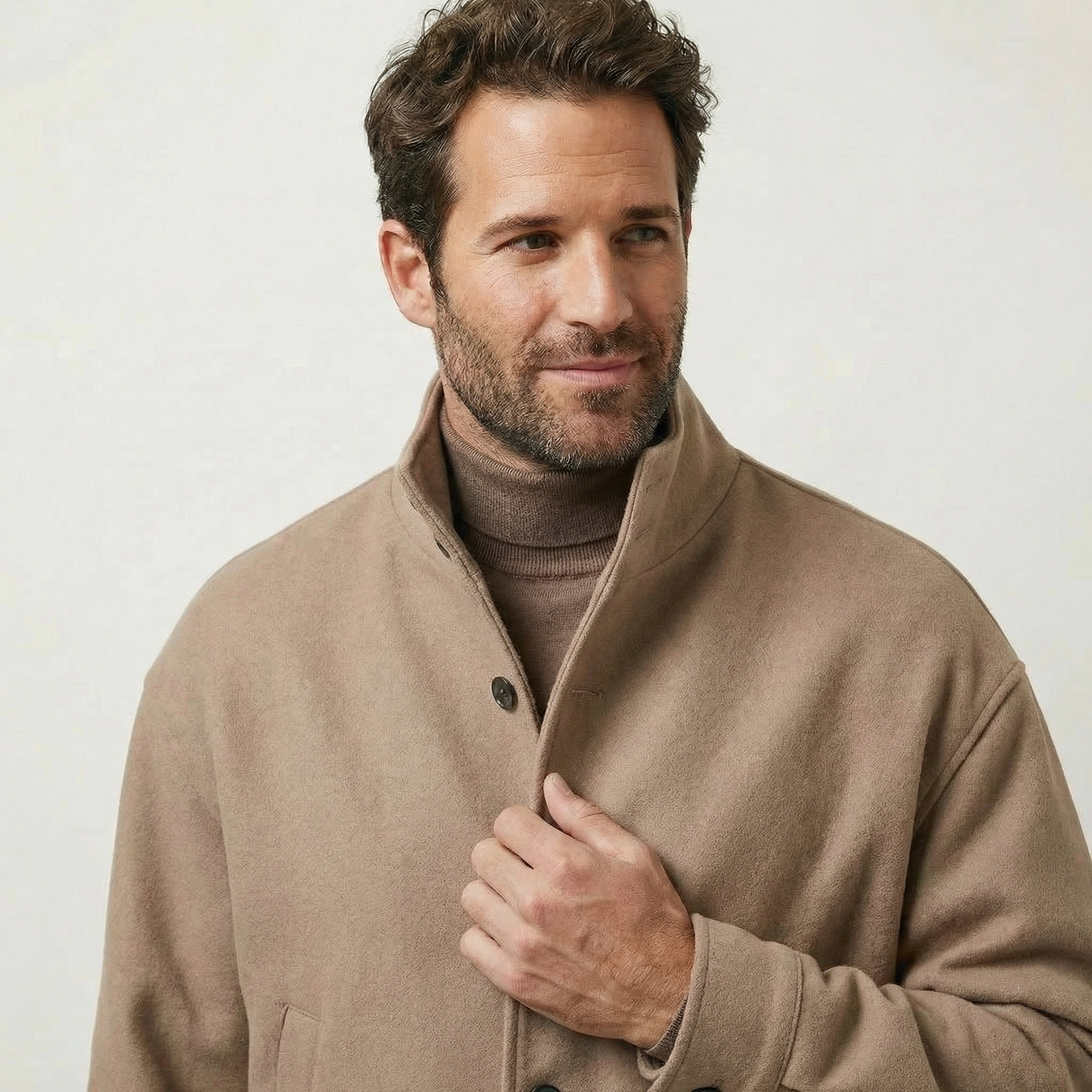 Structured Wool Stand Collar Jacket