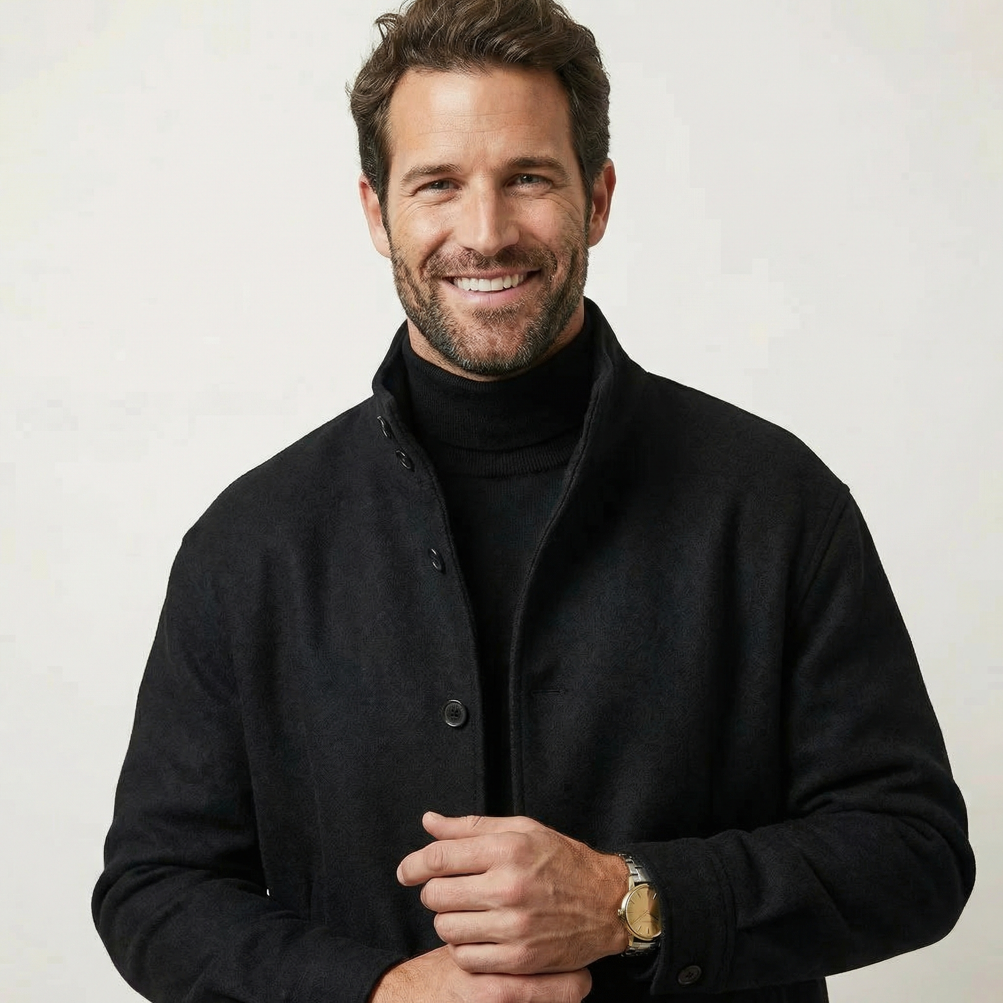 Structured Wool Stand Collar Jacket