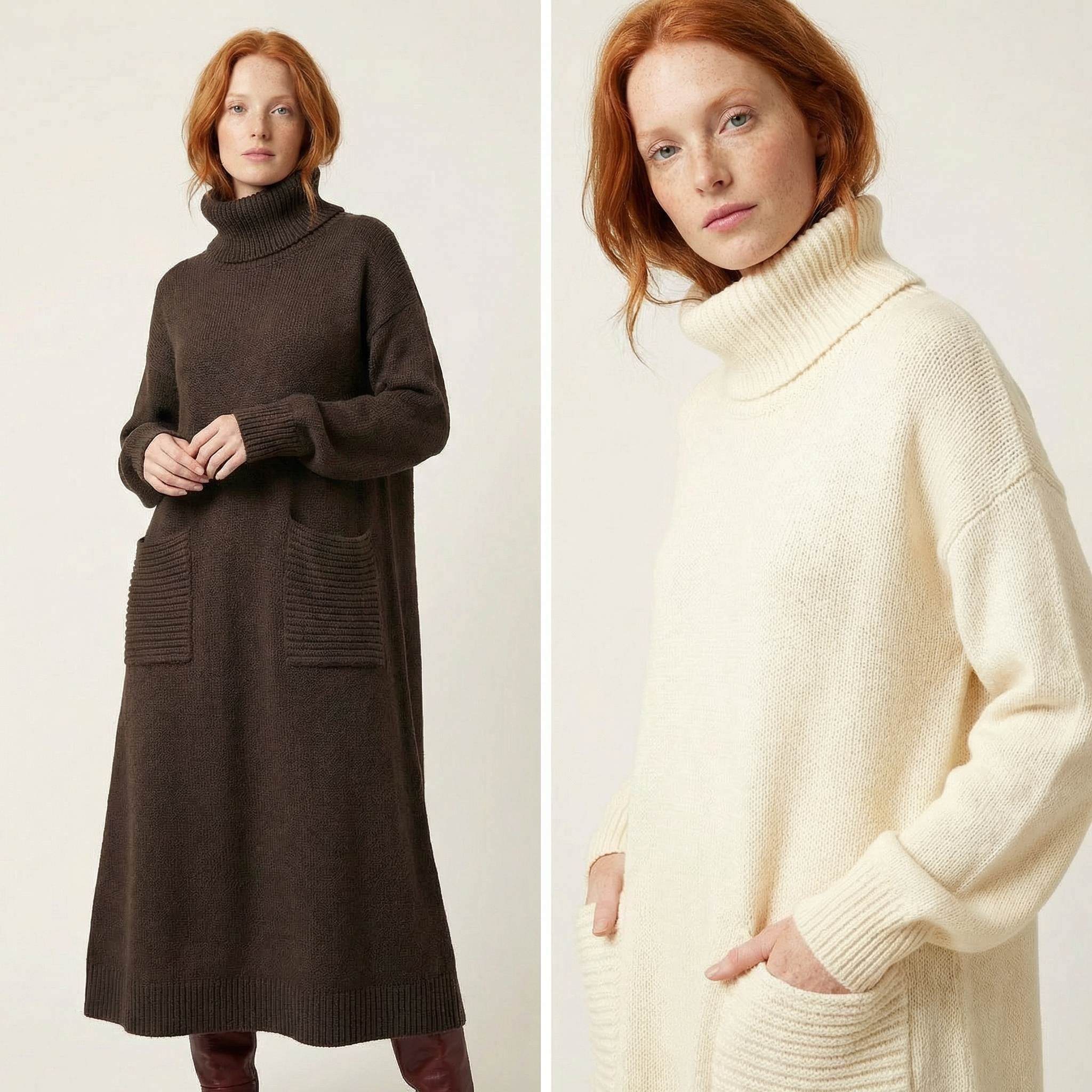 High-Neck Knitted Maxi Dress